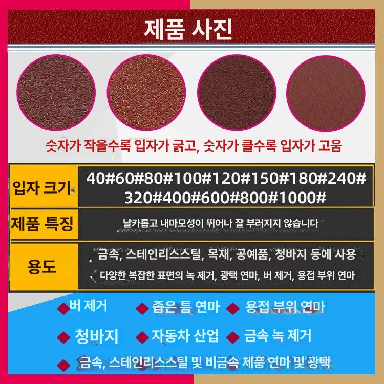 샌더용 샌드벨트 샌딩 그릿 목재 사포 바닥기 가죽용 10x330mm 60 - 상세 이미지 4