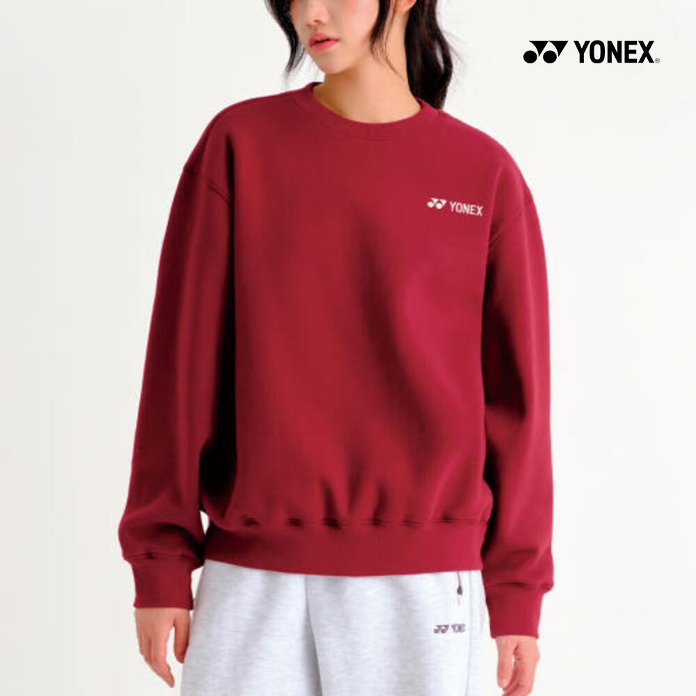 요넥스 253TL004U 맨투맨 배드민턴 의류 상의 티셔츠 남녀공용 배드민턴복 버건디 - 상품 이미지