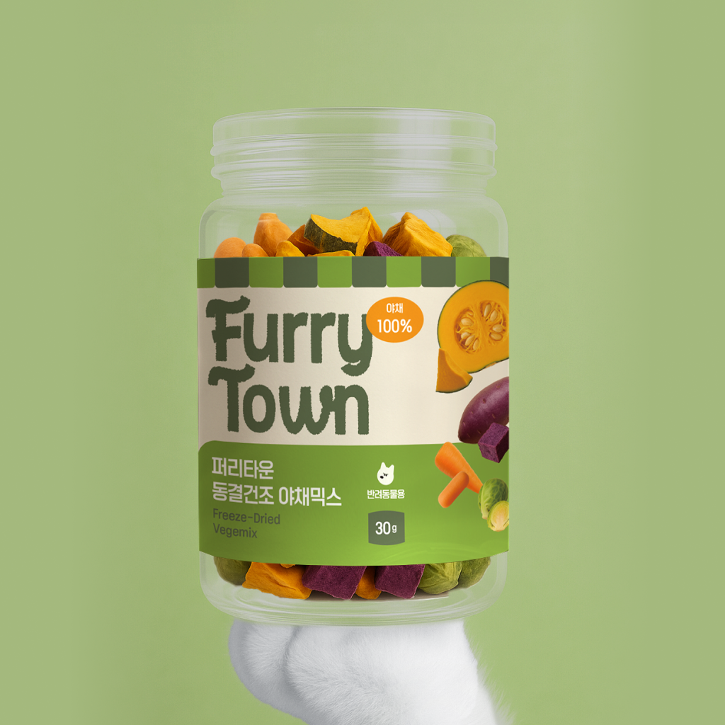 퍼리타운 동결건조 간식 야채믹스 30g 강아지 종합영양 식이섬유 면역력 체질개선 다이어트