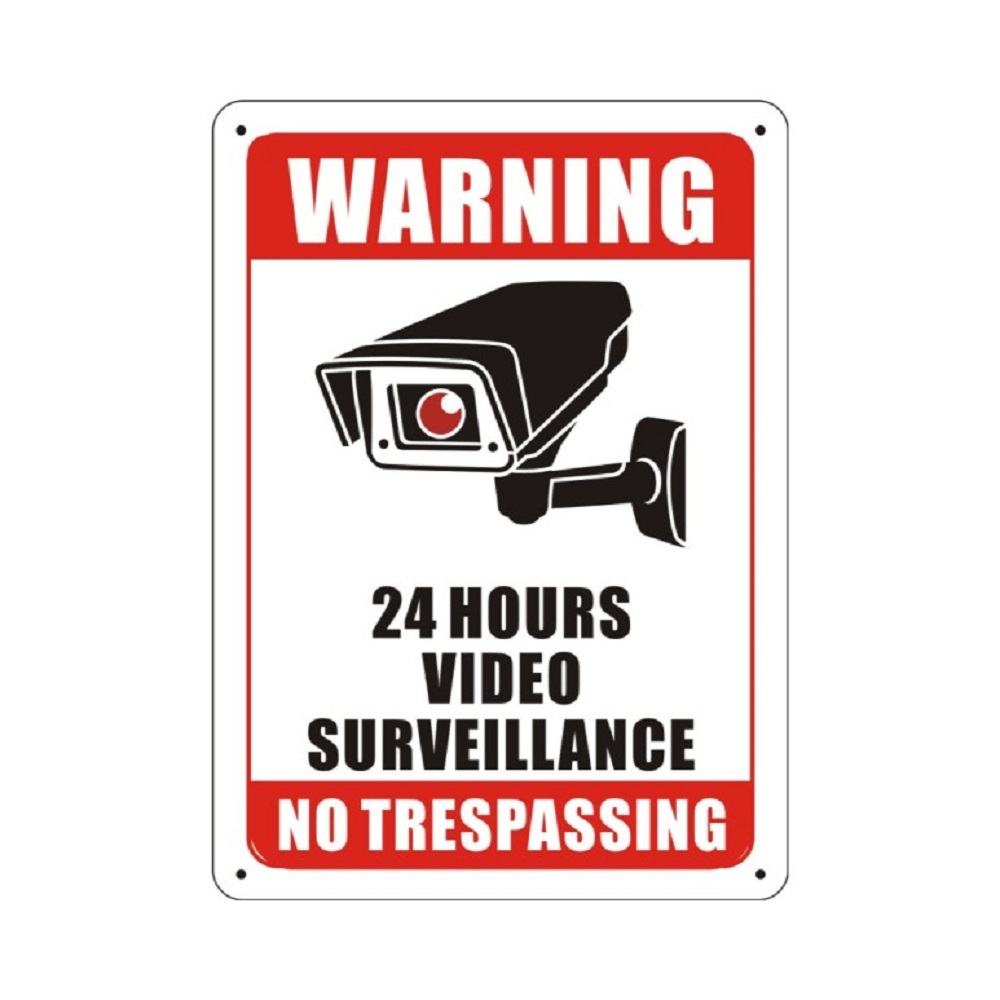 영어 감시카메라 안내판 금속 CCTV 경고 표지판 영문