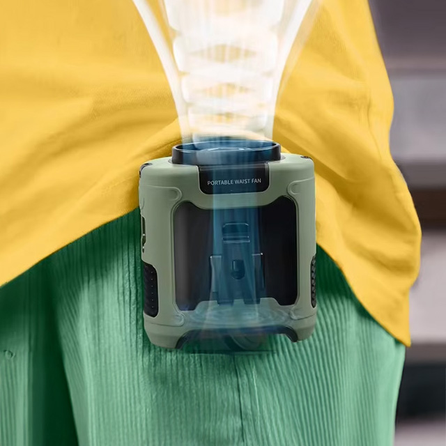 5단 풍속 아웃도어 허리 선풍기 무선 손선풍기 휴대용 냉각팬 보조베터리 후레쉬 겸용
