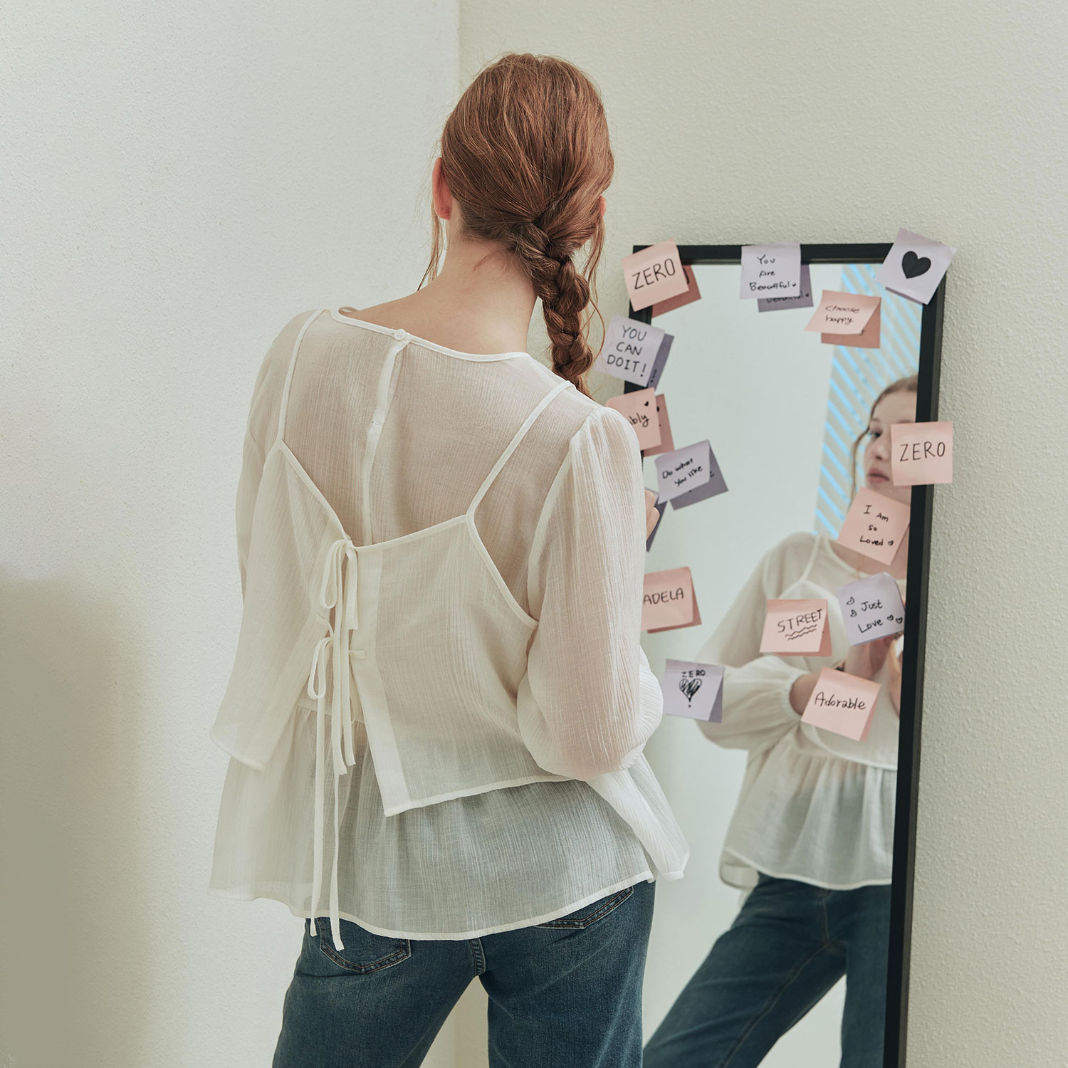 [제로스트릿] 비올라 레이어드 블라우스 VIOLA LAYERED BLOUSE / IVORY - 상세 이미지 3