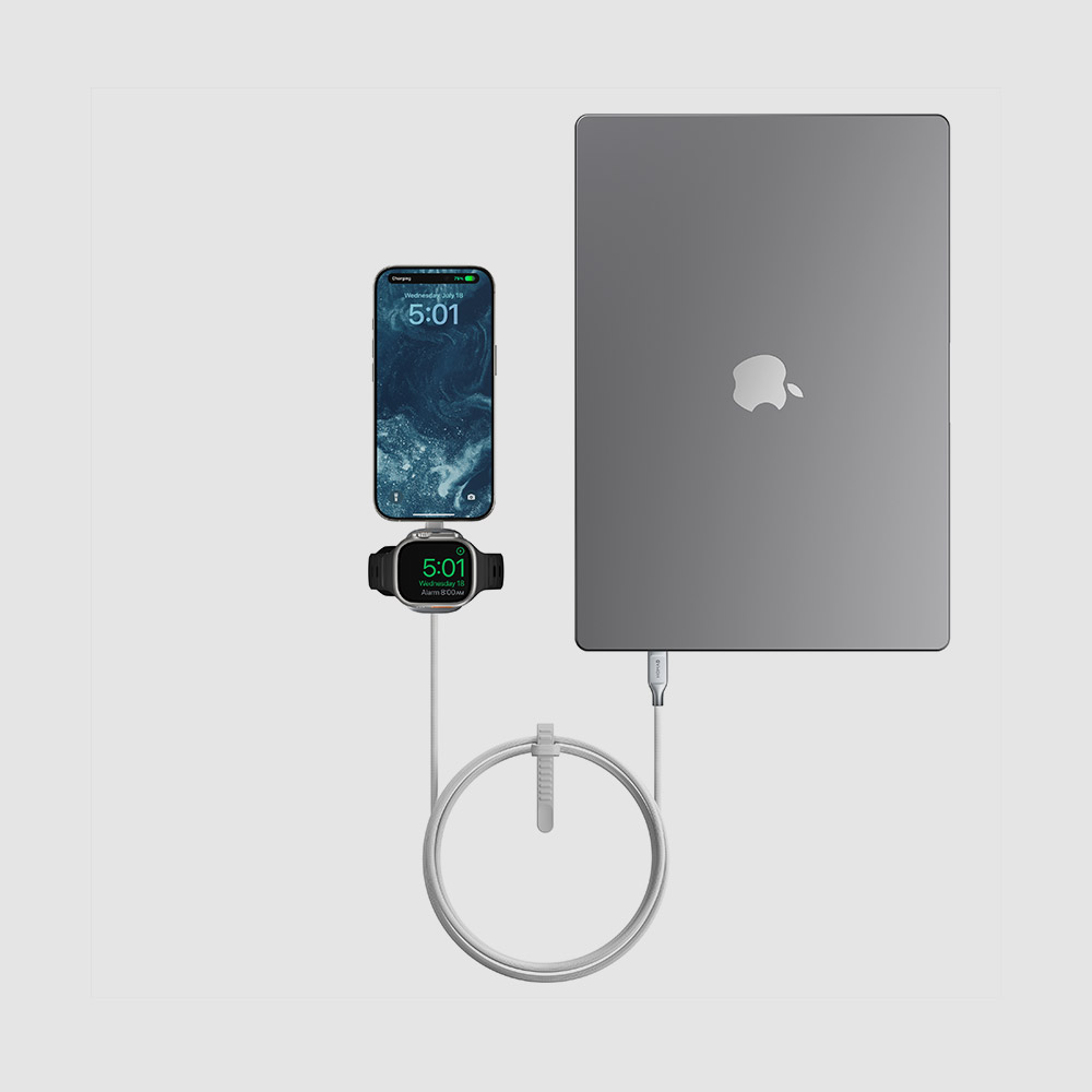 노마드 유니버셜 USB C 타입 100w 고속 충전 PD 케이블 for 애플워치 - 화이트 - 상세 이미지 2