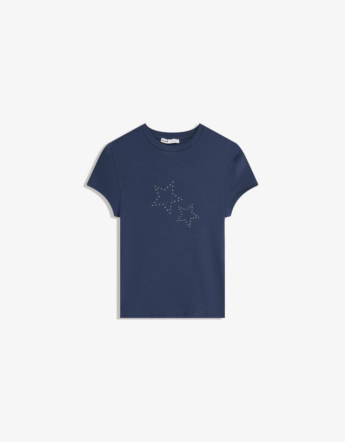 버쉬카 네이비 스터드 반팔 티셔츠 7816/187 BLUE - 상세 이미지 4