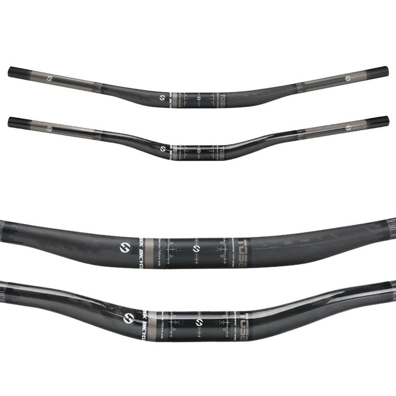 카본 MTB 핸들바 라이저바 일체형 핸들 15mm 무광 소프트 820mm 마개 - 상품 이미지