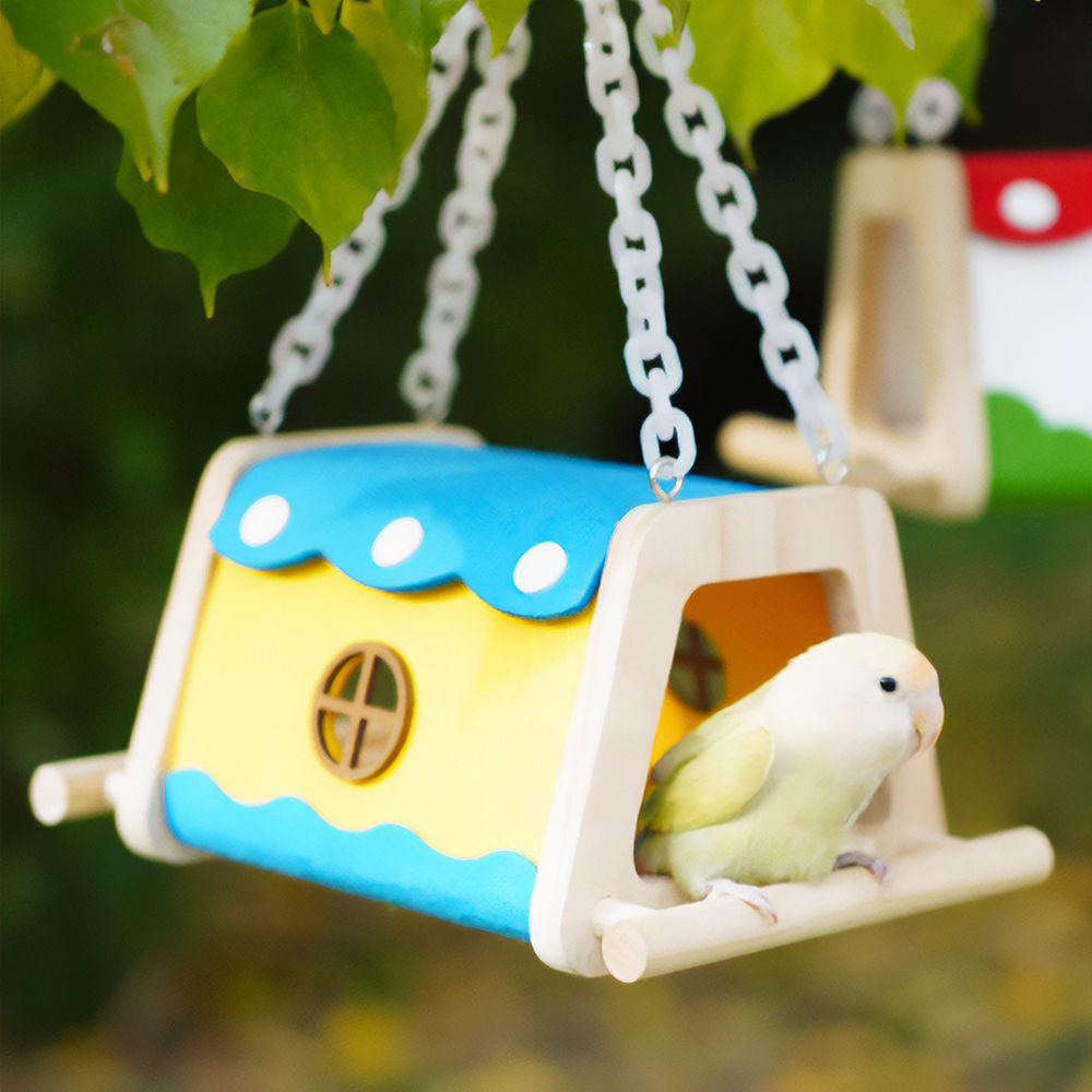 앵무새 은신처 포치 장난감 둥지 놀이터 집 조류 용품