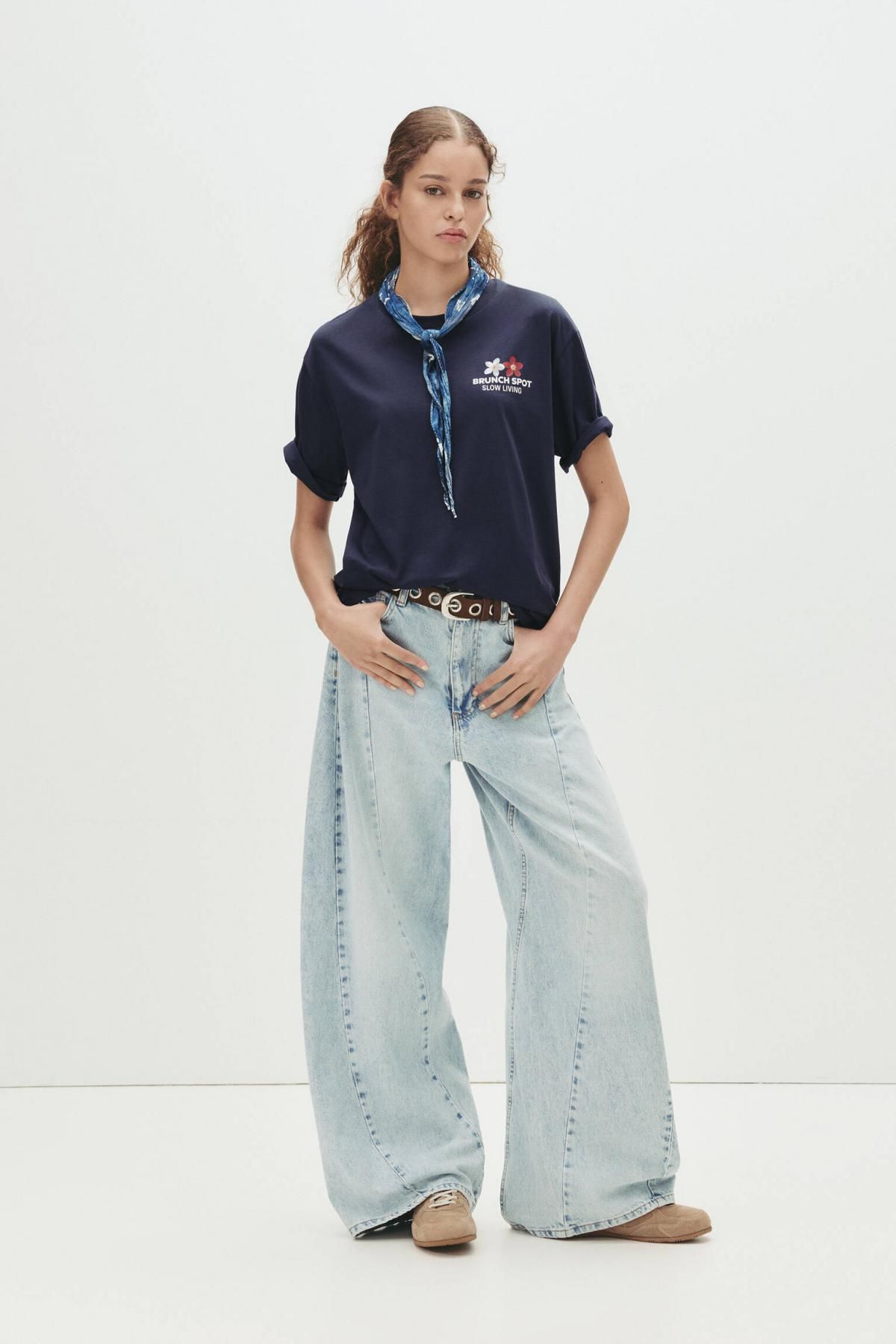 풀앤베어 오버사이즈 그래픽 다크블루 반팔 티셔츠 7151/397 NAVY - 상세 이미지 2