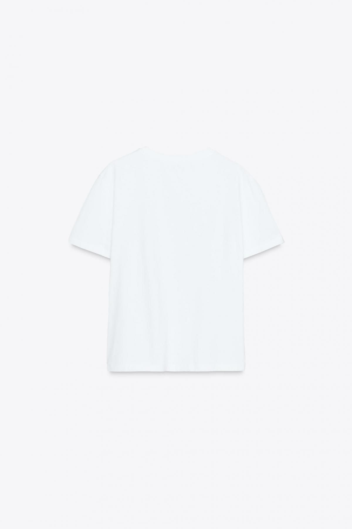 자라 리본디테일 코튼 반팔 티셔츠 1165/801 WHITE - 상세 이미지 5