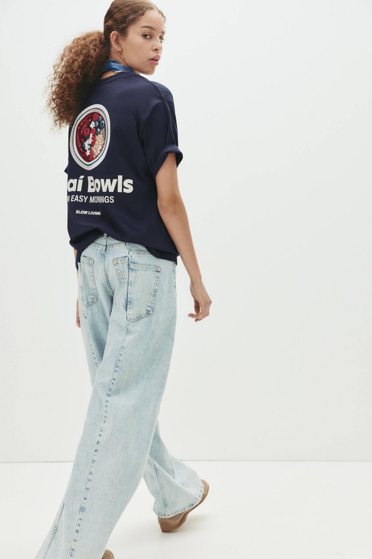 풀앤베어 오버사이즈 그래픽 다크블루 반팔 티셔츠 7151/397 NAVY - 상세 이미지 3