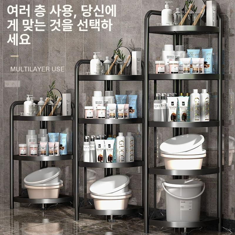 화장실 선반 수납 샤워실 거치대 정리대 욕실 코너 샴페인골드 5단 불필요 매트 포함 녹 - 상세 이미지 4