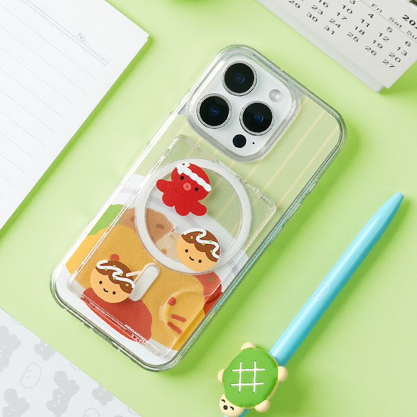 후카후카 냠냠클럽 타코야끼 맥세이프 카드지갑 케이스 - 상세 이미지 2