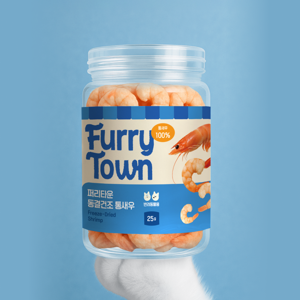 퍼리타운 동결건조 간식 통새우 25g 강아지 고양이 관절건강 기호성 저지방 고단백 다이어트