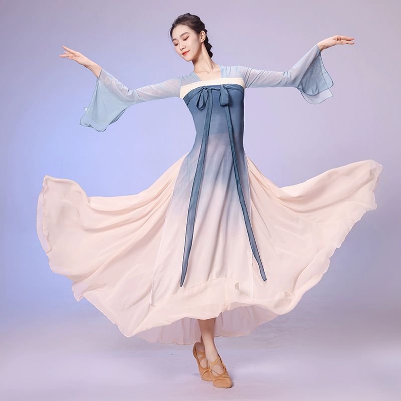 워십복 공연복 무용 라인댄스 치마 우아한 의상 산해블루 상의 L - 상세 이미지 2