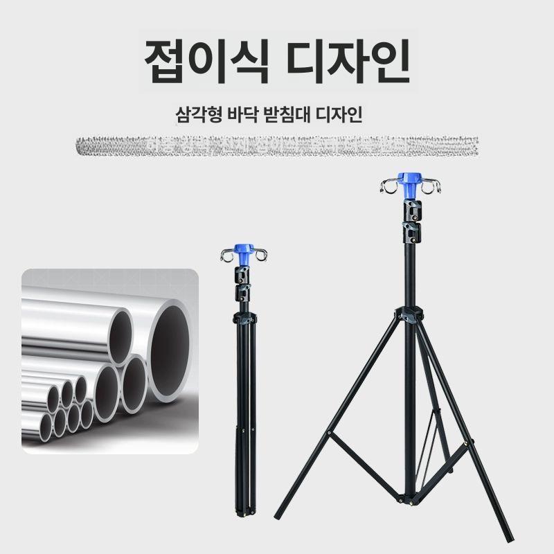 수액걸이 접이식 휴대용 여행 걸이대 링겔대 높이조절 전통형 4후크 원형 베이스 - 상세 이미지 5