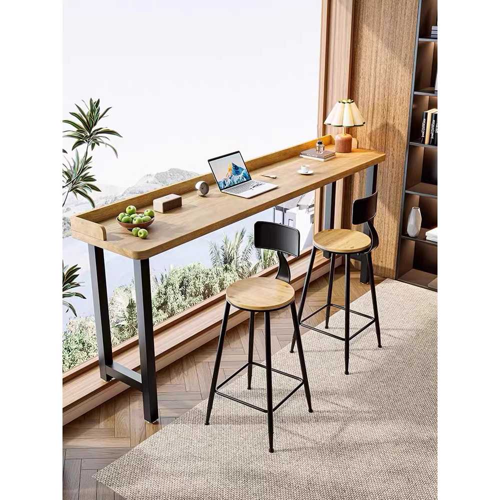 창가 테이블 폭좁은책상 원목 좁고 긴 높은 우드 커피 길이100 폭40 높이105cm - 상세 이미지 2