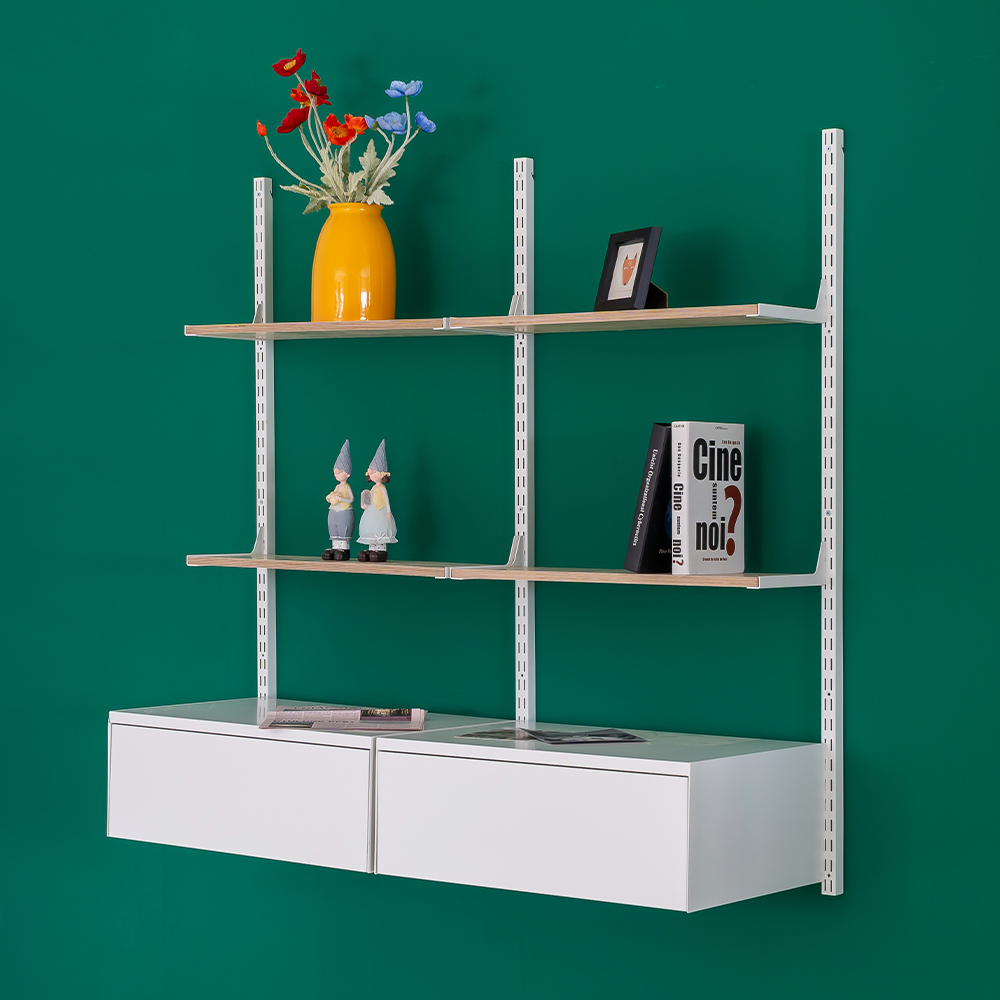 도에르 0004 자작나무 모듈 시스템 벽선반 서랍장 나무 벽걸이 선반 1200x200x1200