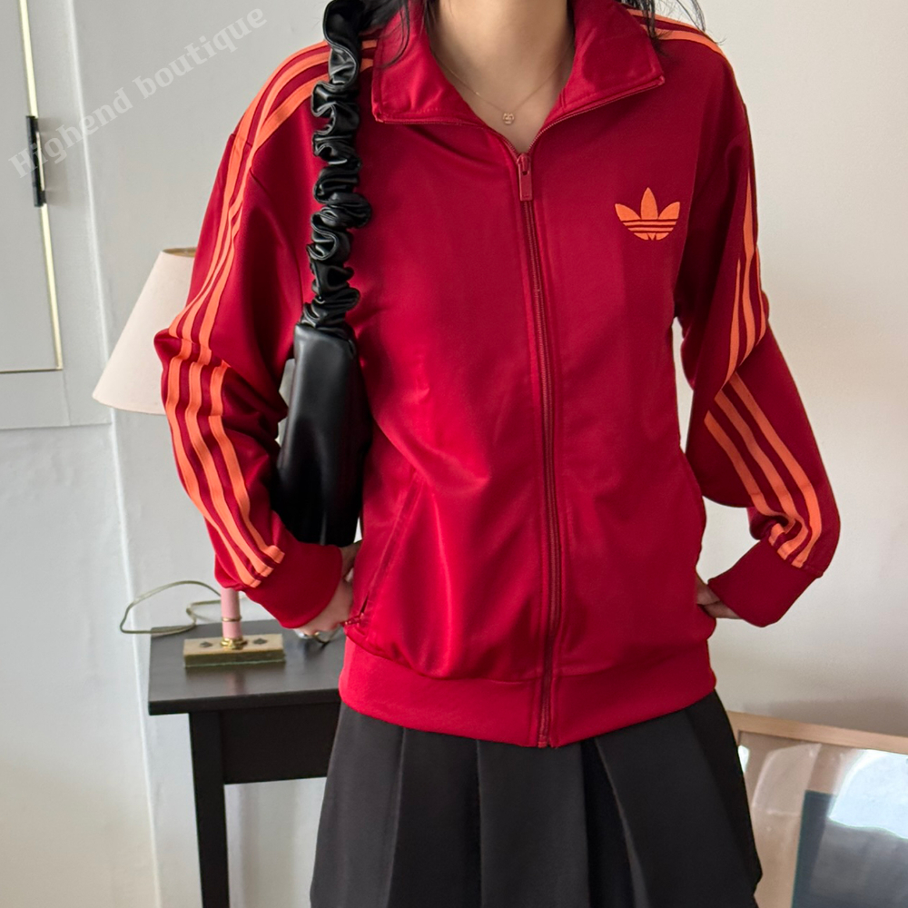 아디다스 져지 저지 트레이닝복 트레이닝 셋업 츄리닝 세트 레드 오렌지, M - 상세 이미지 2