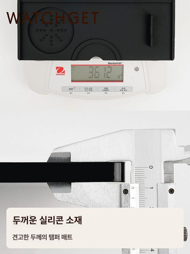 58mm 우드 탬핑 스테이션 커피 받침대 포터필터 블랙 - 상세 이미지 3