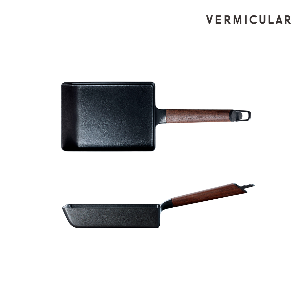 사각팬 에그&토스트팬 주물 프라이팬 법랑 계란말이팬 인덕션 무쇠 후라이팬 19cm, 월넛