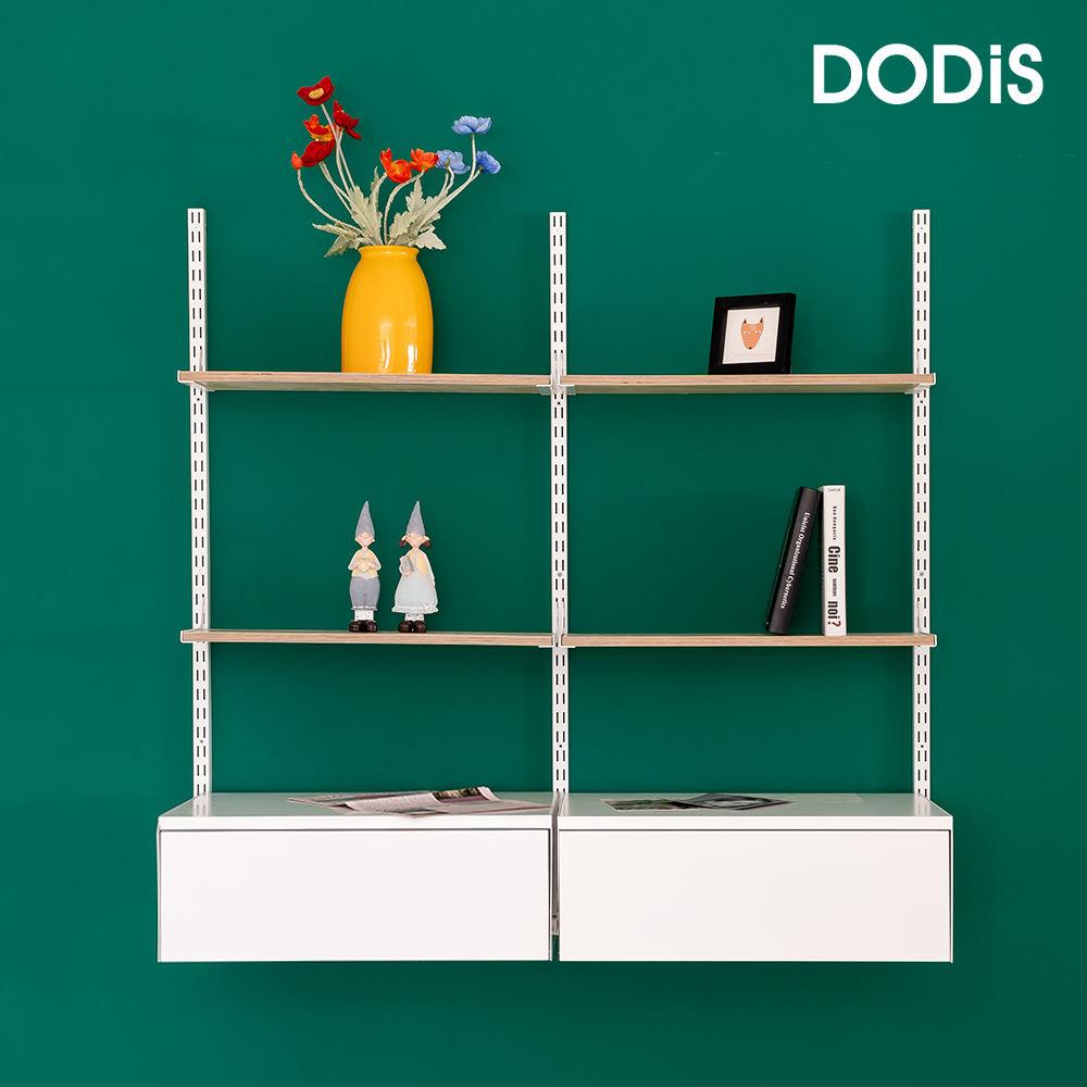 도에르 0004 자작나무 모듈 시스템 벽선반 서랍장 나무 벽걸이 선반 1200x200x1200