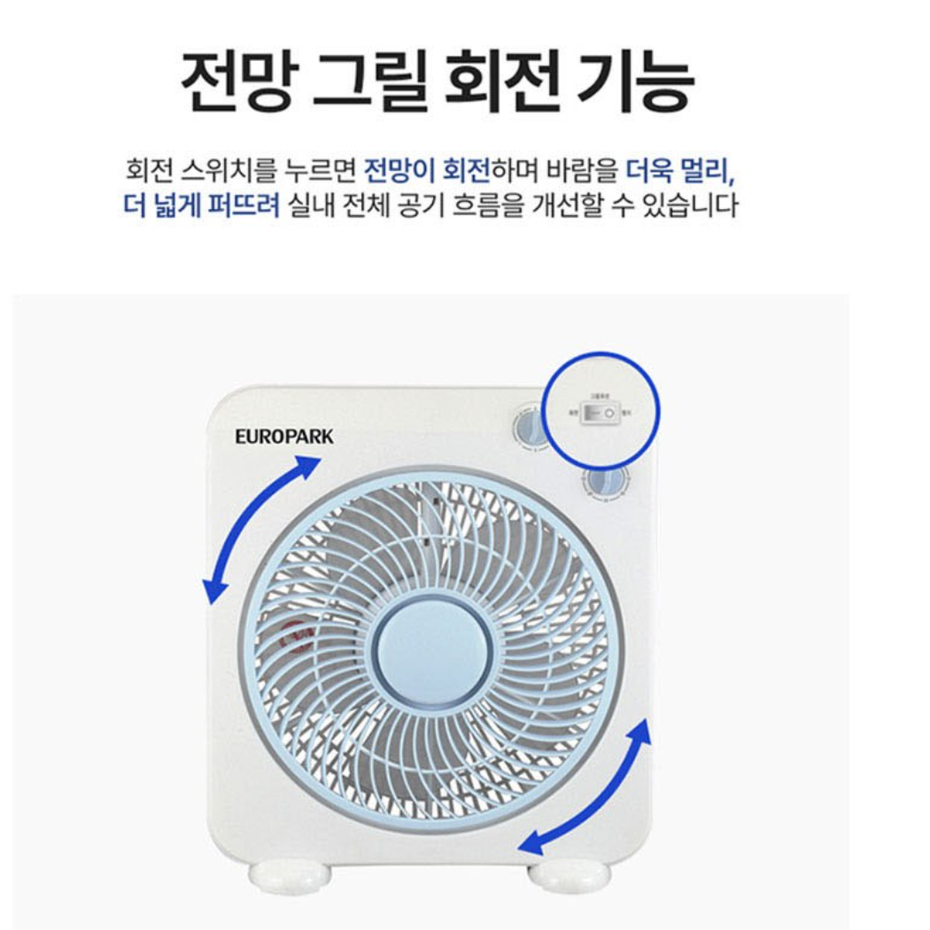 30cm 박스형선풍기 사각 선풍기 테이블 탁자 탁자용 네모선풍기 - 상세 이미지 4