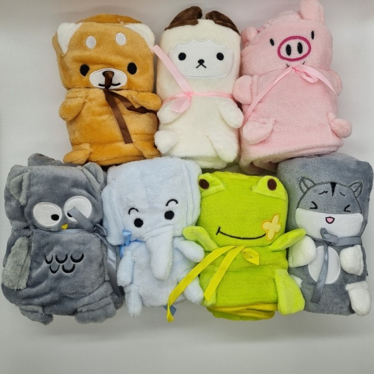 휴대용 동물 담요 귀여운 캐릭터 무릎담요 부드러운 극세사 귀여운담요 부드러운담요 - 메인 이미지