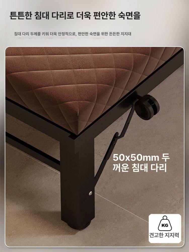 병원침대 병실 베드 시트 접이식 요양 간호 간이 한의원 슈퍼 두꺼운 소재 190x60cm 스탠드 구조 완제품 - 상세 이미지 3