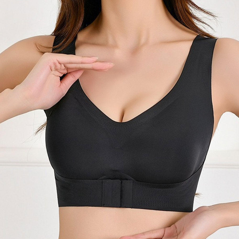 자세 교정 심리스 처진가슴브라 큰 벌어진 새 모아주는 앞후크브라렛 - 상세 이미지 4