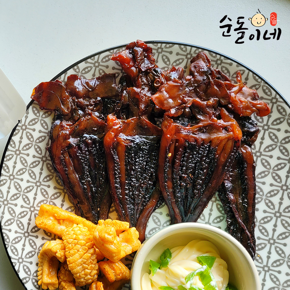 순돌이네 통통 까망 숏다리 오징어 조미 간식 안주 구이 다리 300g 이미지