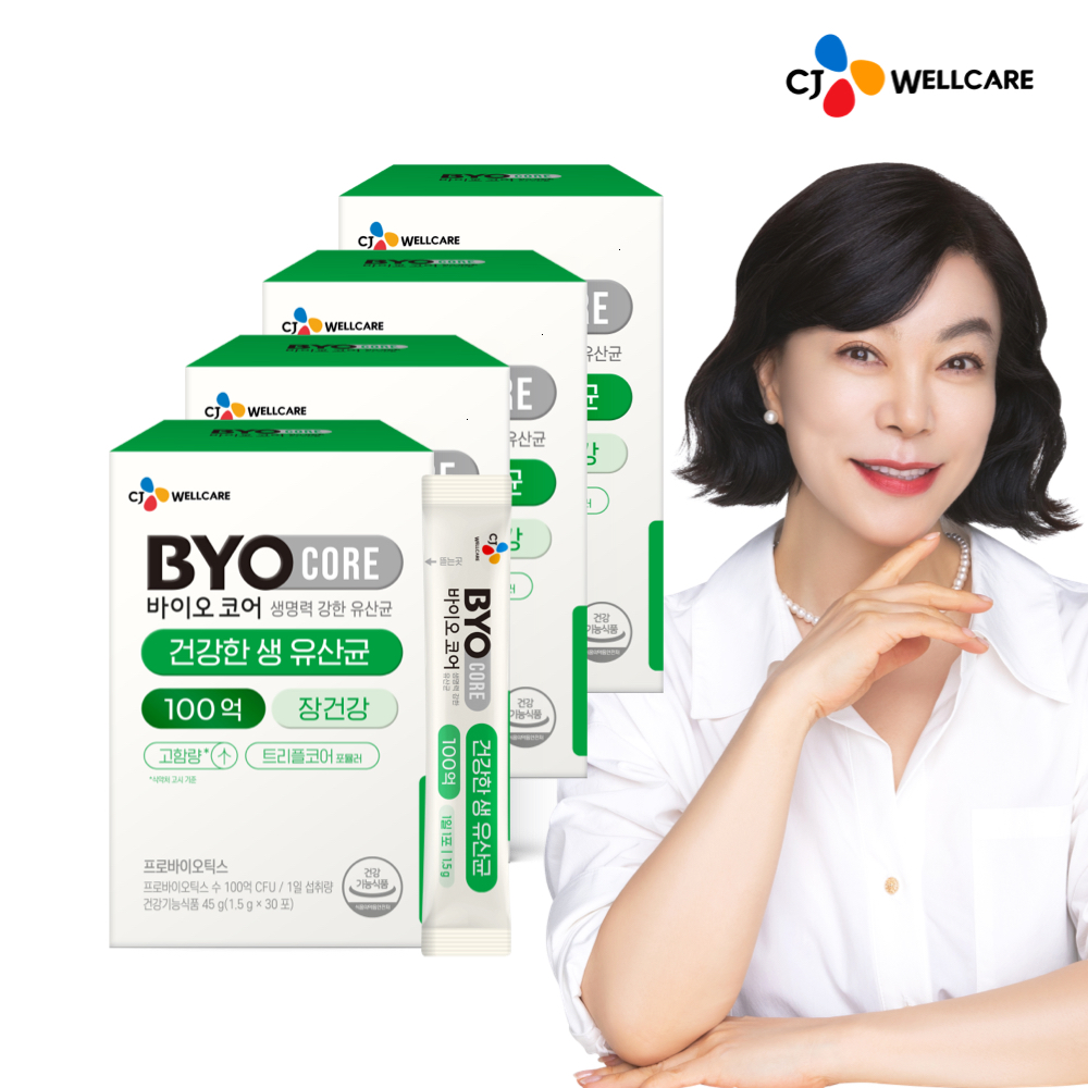 CJ 바이오코어 건강한 생유산균 100억 보장 고함량유산균 분말형 30포, 4개 - 메인 이미지