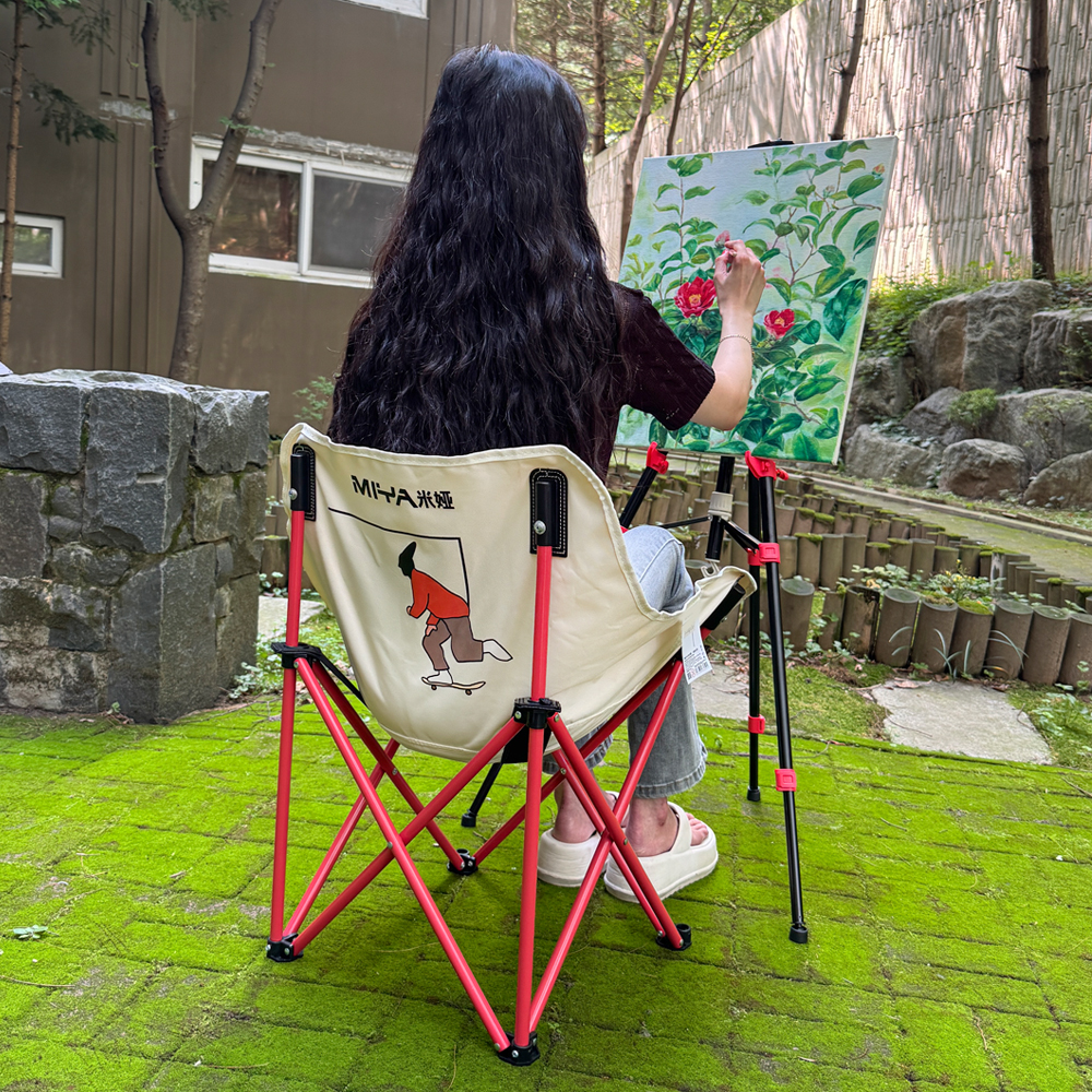 미야 휴대용 접이식 미술의자 화구의자 야외스케치 - 상세 이미지 4