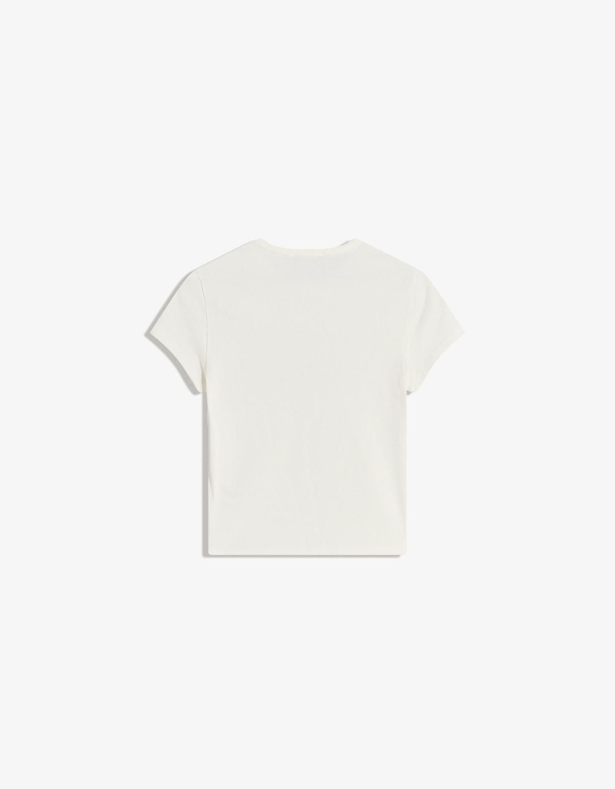 버쉬카 그래픽 프린트 베이직 반팔 티셔츠 7801/152 OFF WHITE - 상세 이미지 3