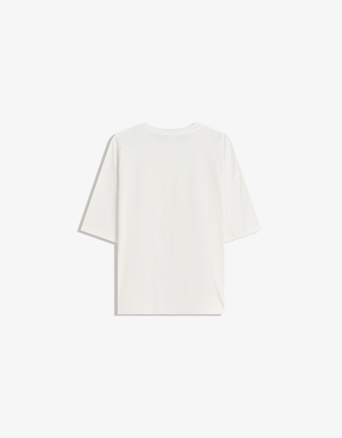 버쉬카 프린트 오버사이즈 반팔 티셔츠 7624/187 OFF WHITE - 상세 이미지 5