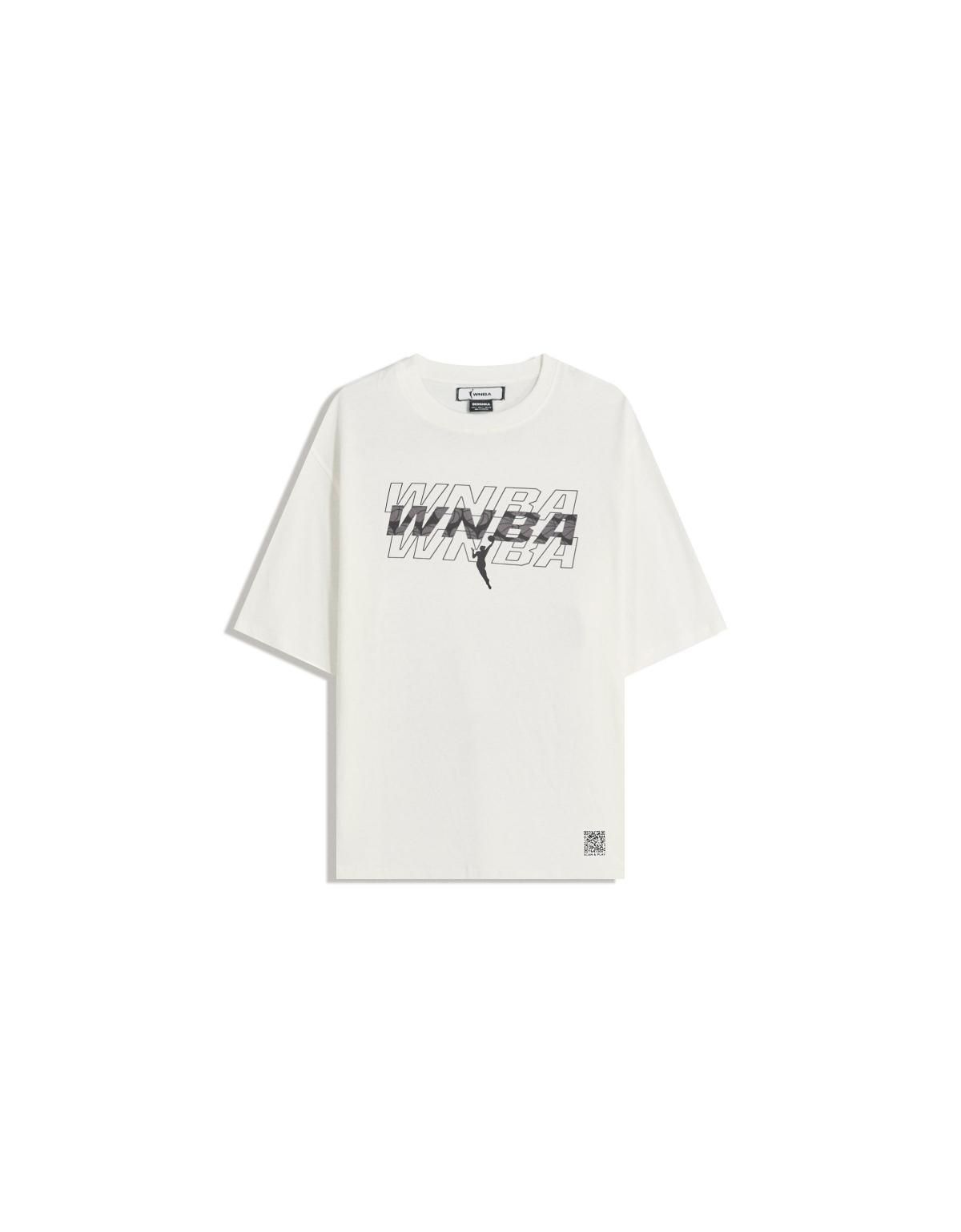 버쉬카 오버핏 스포츠 WNBA 그래픽 반팔 티셔츠 7590/167 OFF WHITE - 상품 이미지