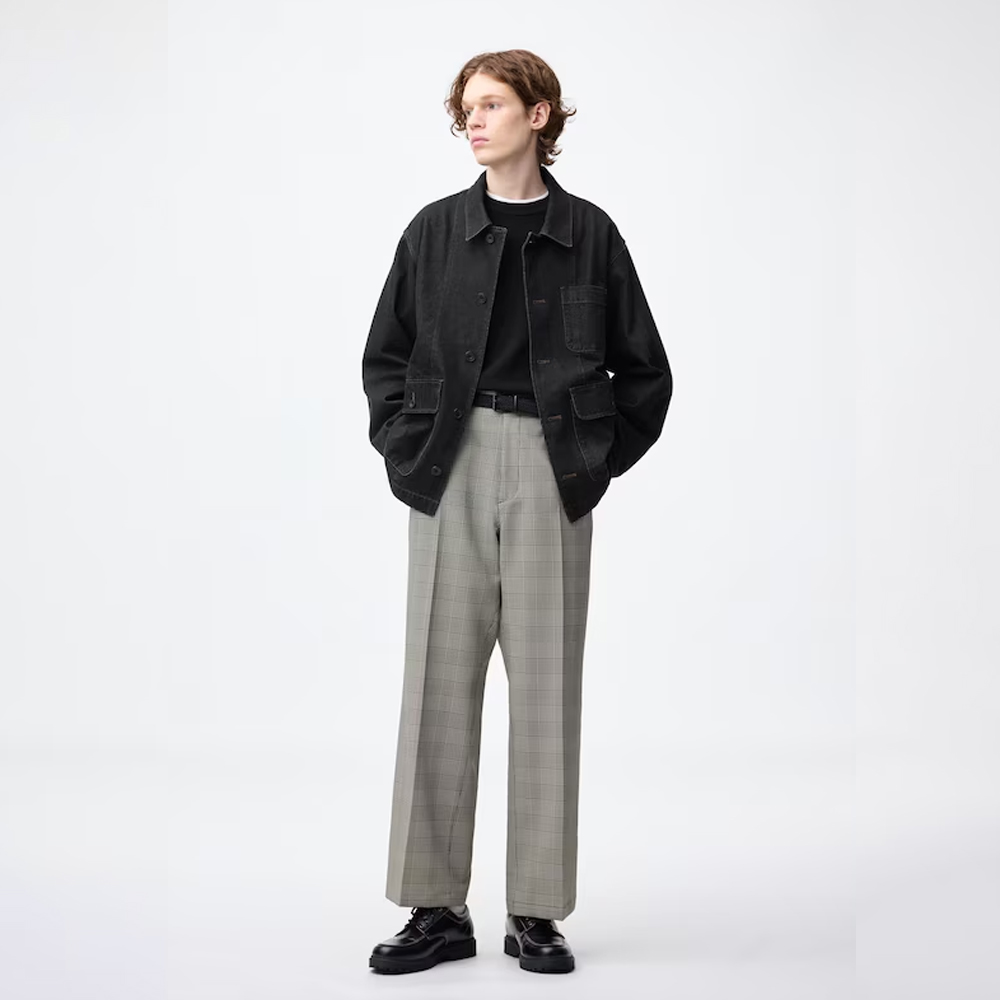 지유 바지 와이드 체크 슬랙스 EC 78.5cm 팬츠 359669 - 상품 이미지