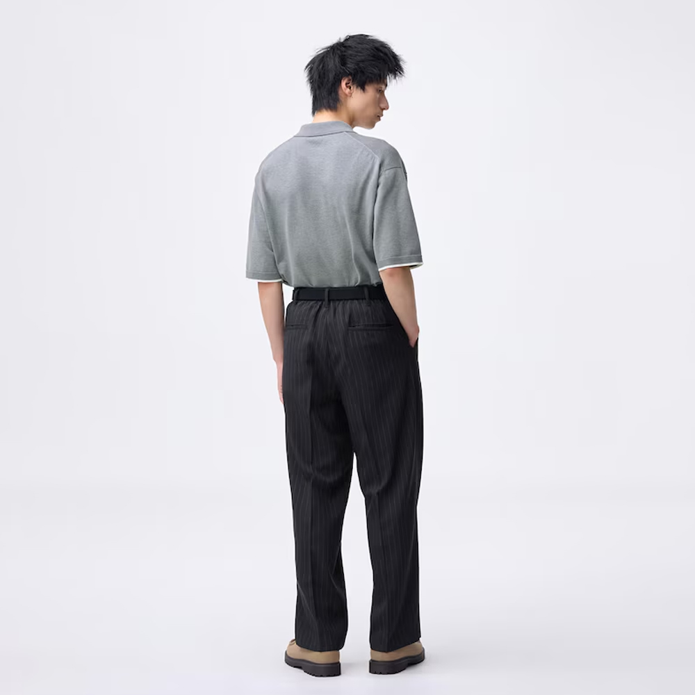 지유 바지 와이드 스트라이프 슬랙스 EC 팬츠 358516 - 상세 이미지 3
