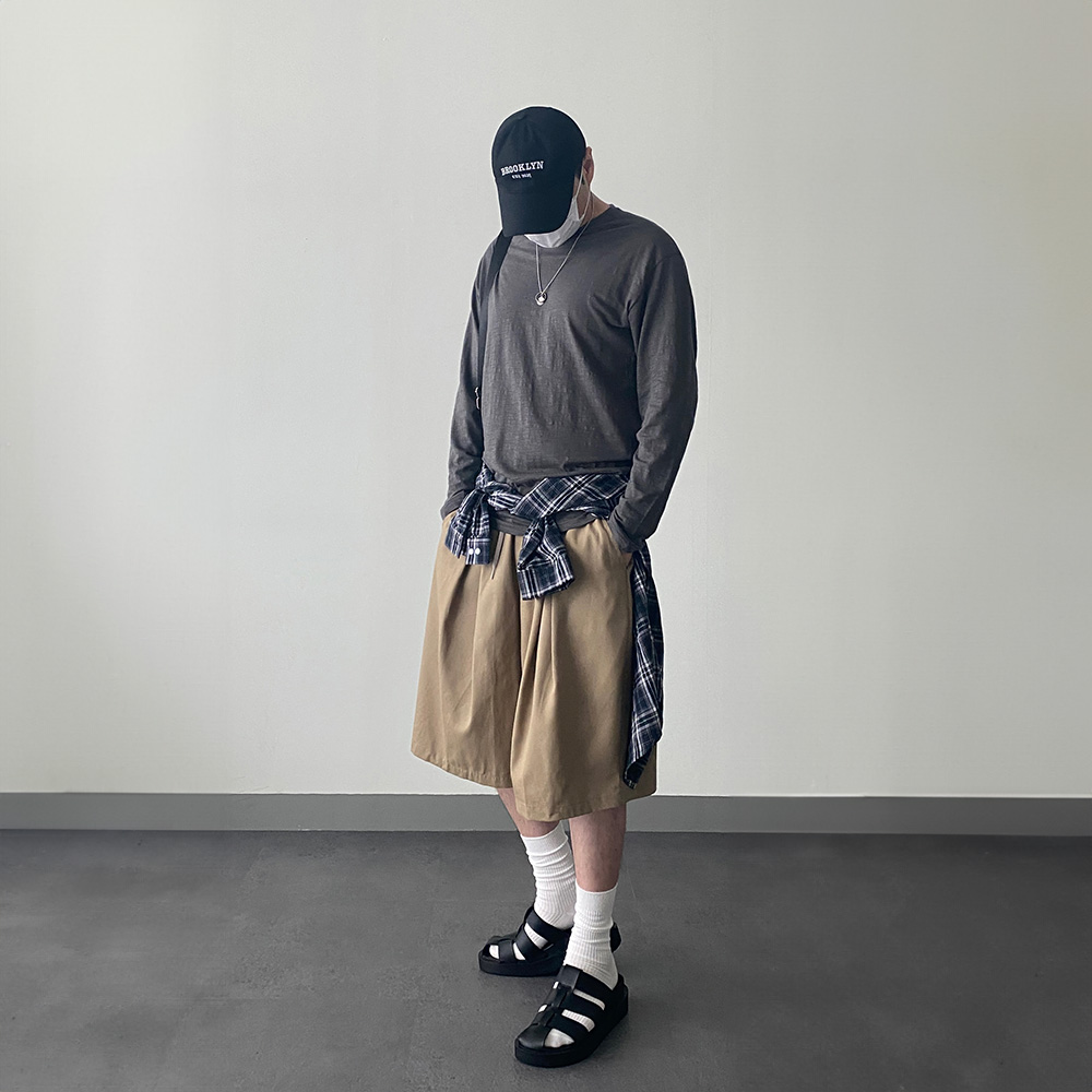 남자여름티셔츠 린넨 긴팔 라운드티 롱슬리브 바캉스 - 상세 이미지 5