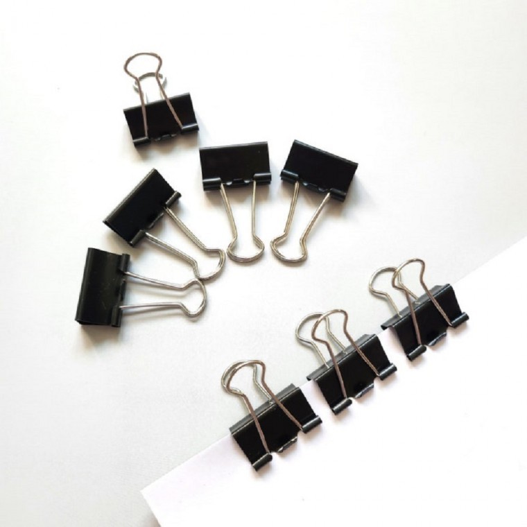 25mm 더블클립 블랙 종이집게 1통 48P 서류집게 사무용집게 - 상품 이미지