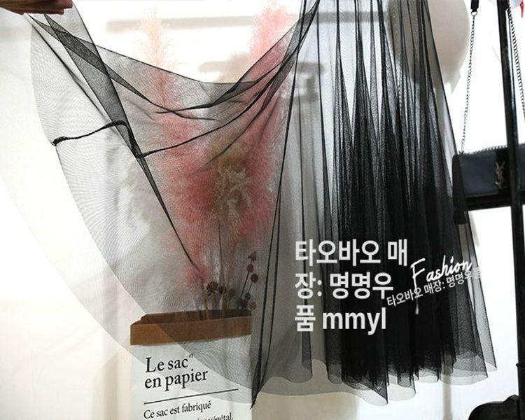 롱 레이스 속치마 시스루 바지 블랙 82길이 프리사이즈 - 상세 이미지 4