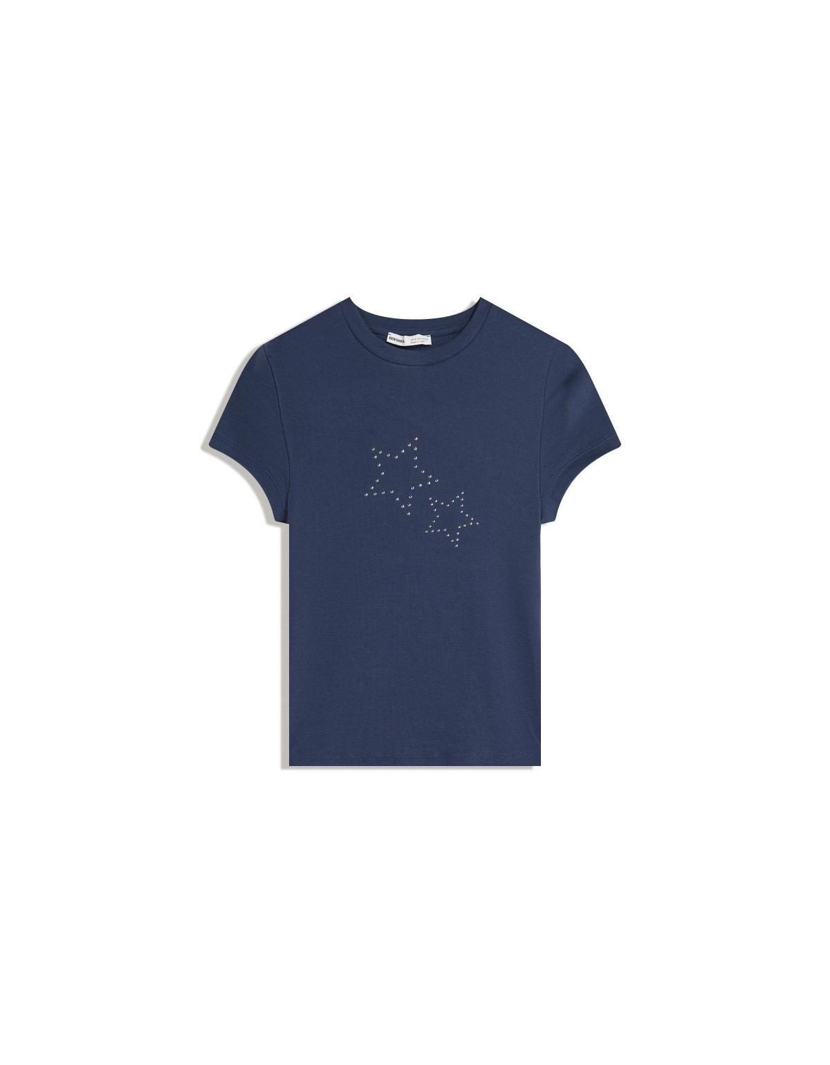 버쉬카 네이비 스터드 반팔 티셔츠 7816/187 BLUE - 상품 이미지