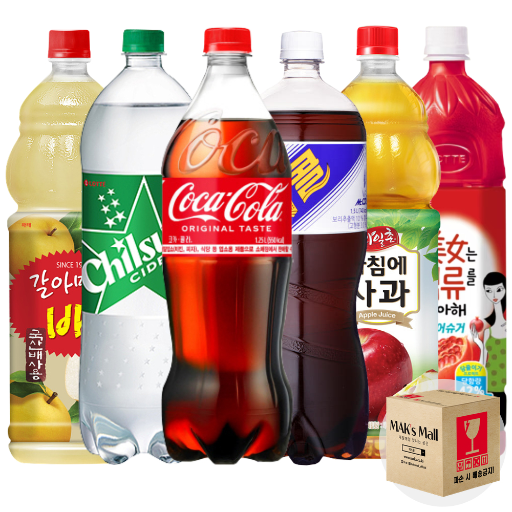 사무실 탕비실 음료수 1.5L 제로 코카콜라 칠성 환타 포카리 식혜 오렌지 6입 각1개씩 이미지 8