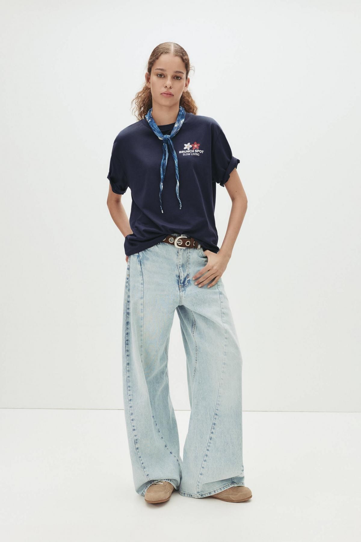 풀앤베어 오버사이즈 그래픽 다크블루 반팔 티셔츠 7151/397 NAVY - 상세 이미지 5