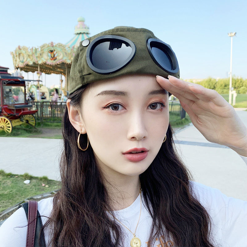 햇빛차단 고글캡모자 선글라스 캡모자 볼캡 가을 야구 힙합 인싸 - 상세 이미지 2