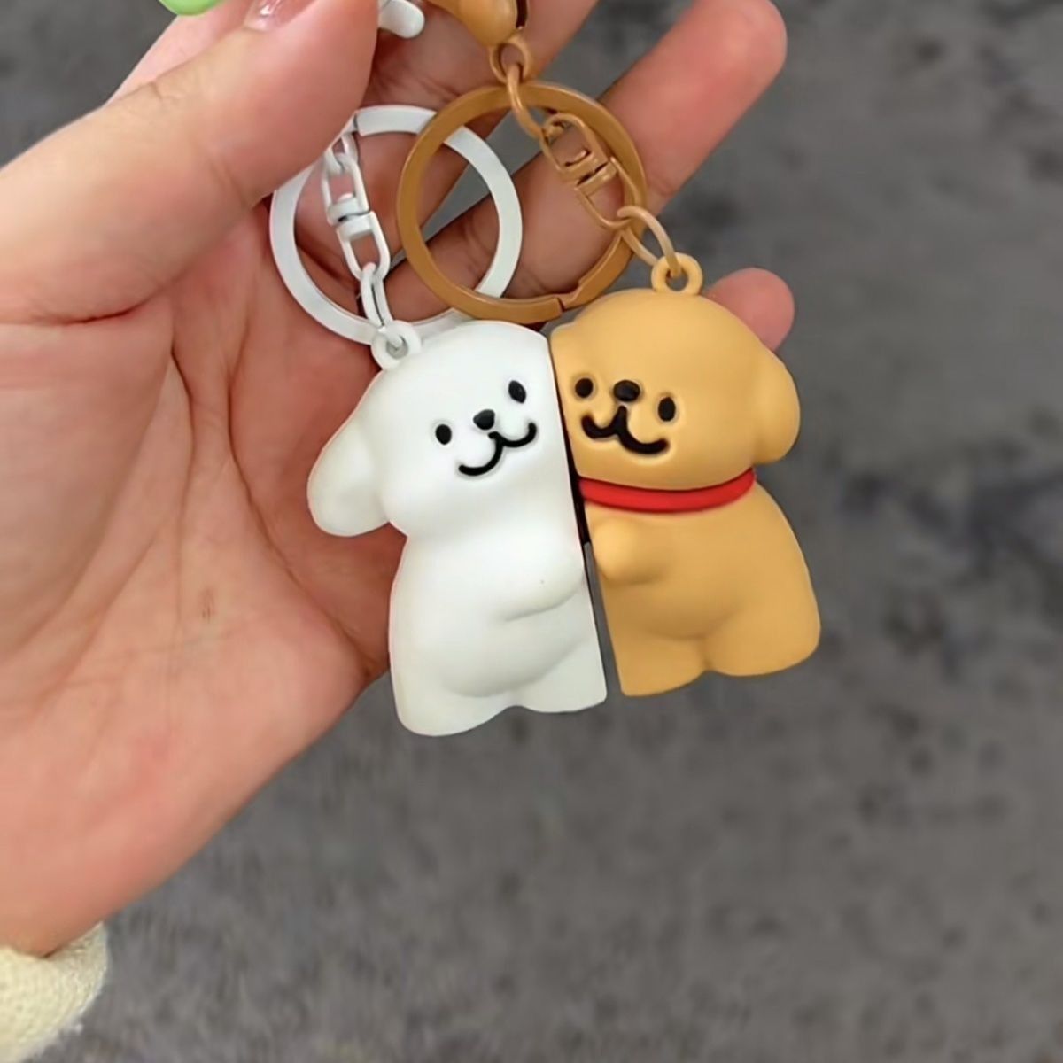 커플 강아지 자석 마그네틱 인형 키링 키홀더 참 백참 장식 열쇠고리 백꾸 가꾸 폰꾸 쓸데없는 친구 우정 커플 선물 커플템 우정템 이미지 6
