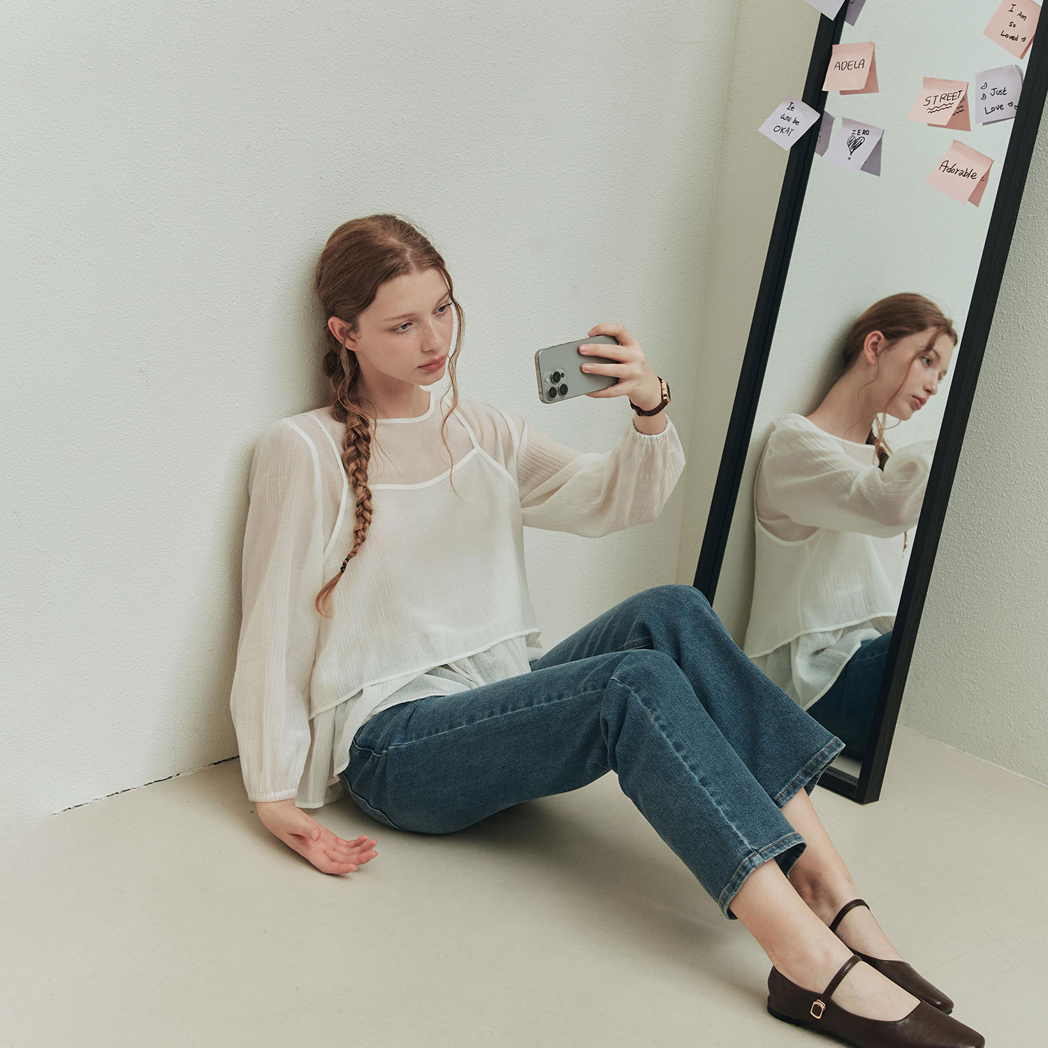 [제로스트릿] 비올라 레이어드 블라우스 VIOLA LAYERED BLOUSE / IVORY - 상세 이미지 2