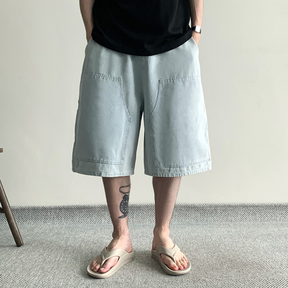 남성청반바지 남자7부청바지 남자여름청바지 버뮤다청반바지 - 상세 이미지 2