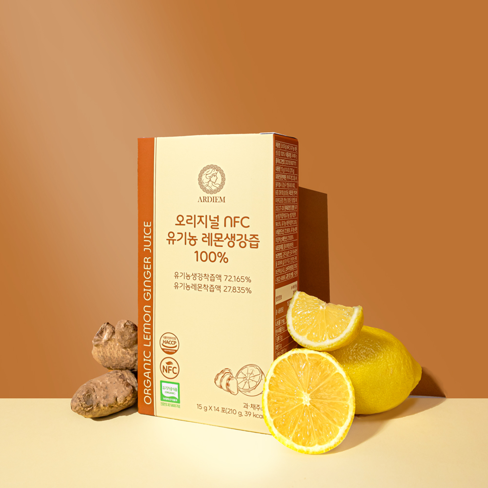 아르디엠 오리지널 NFC 유기농 레몬생강즙 100% 착즙원액 210ml 14포, 1개 - 상세 이미지 2