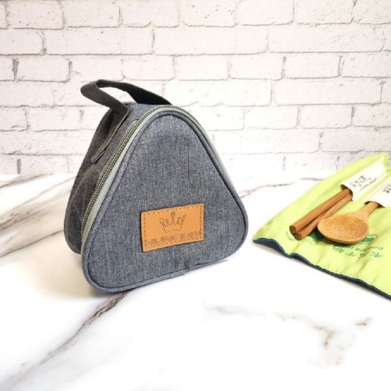 미니 삼각 보온보냉 도시락가방 그레이 소풍 보냉가방