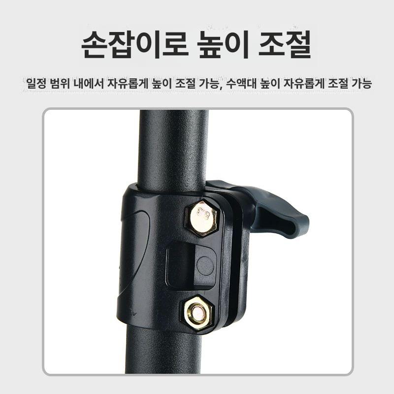 수액걸이 접이식 휴대용 여행 걸이대 링겔대 높이조절 전통형 4후크 원형 베이스 - 상세 이미지 3