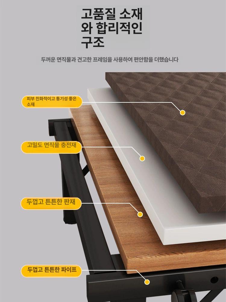병원침대 병실 베드 시트 접이식 요양 간호 간이 한의원 슈퍼 두꺼운 소재 190x60cm 스탠드 구조 완제품 - 상세 이미지 4